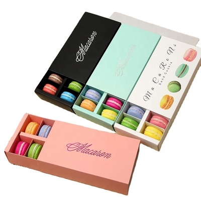 Customized Eco-friendly Paper Candy Macaron Gift Box Packaging With Plastic Tray Lid Base