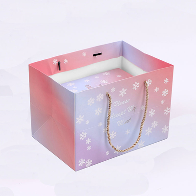 Custom Small Gift Paper Bags With Logo And Handles For Shopping And Offset Printing