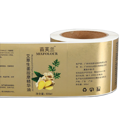 Custom Adhesive Hair Oil Bottle Labels With Waterproof Material And Metallic Effect