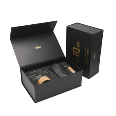 Custom Magnetic Customized Black Luxury Rigid Cardboard Gift Box with Foam Packaging