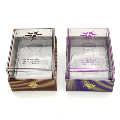 Custom Embossing Perfume Packaging Plastic Lid Paper Base PVC Insert Shipping-Elegant Various Perfume Packaging Options