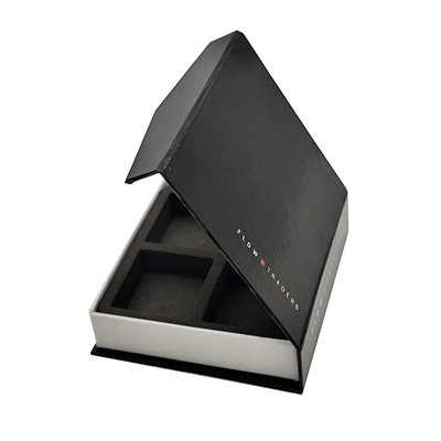 Wholesale Custom Packaging Magnetic Jewelry Paper Boxes Black Closure Top Flip Jewelry Gift Box