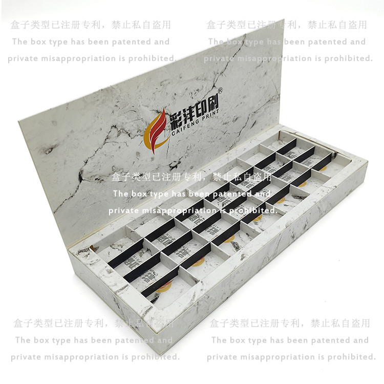 56 Hole Slots Rigid Gift Box Chocolate Candy Cookie Custom Gift Packaging Box