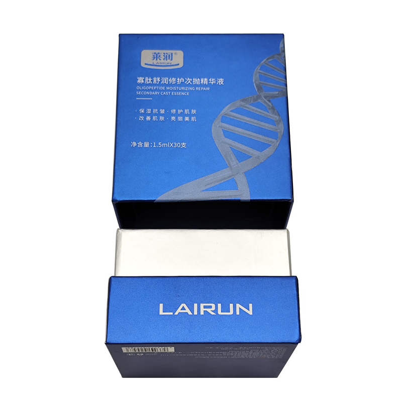 Free Sample Cosmetics Paper Box Customizable Logo Printing Essential Oil Rigid Carton With Removable Lid And Dividers