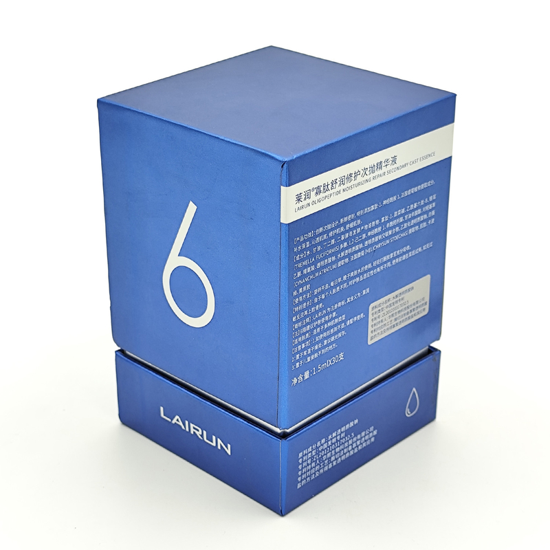 Free Sample Cosmetics Paper Box Customizable Logo Printing Essential Oil Rigid Carton With Removable Lid And Dividers