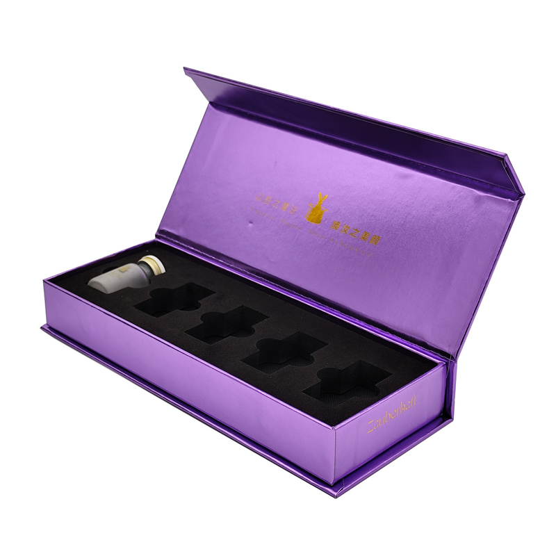 Luxury Rigid Cosmetic Packaging Box Magnetic Flip Top Gift Box For Essential Oil Bottle