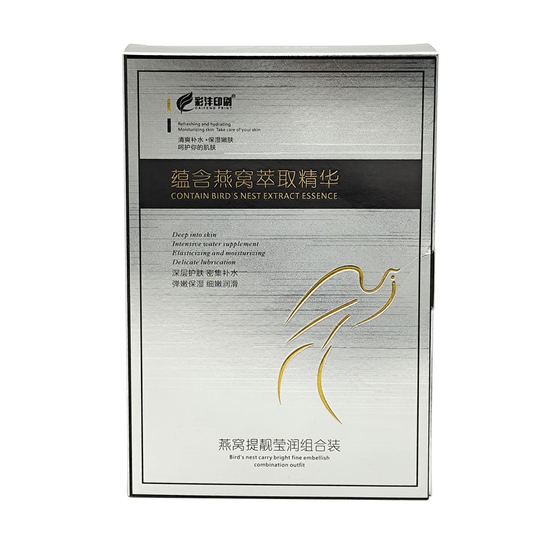 Custom flat folding cosmetics box glossy film packaging carton with window for cosmetics and skin care products packing
