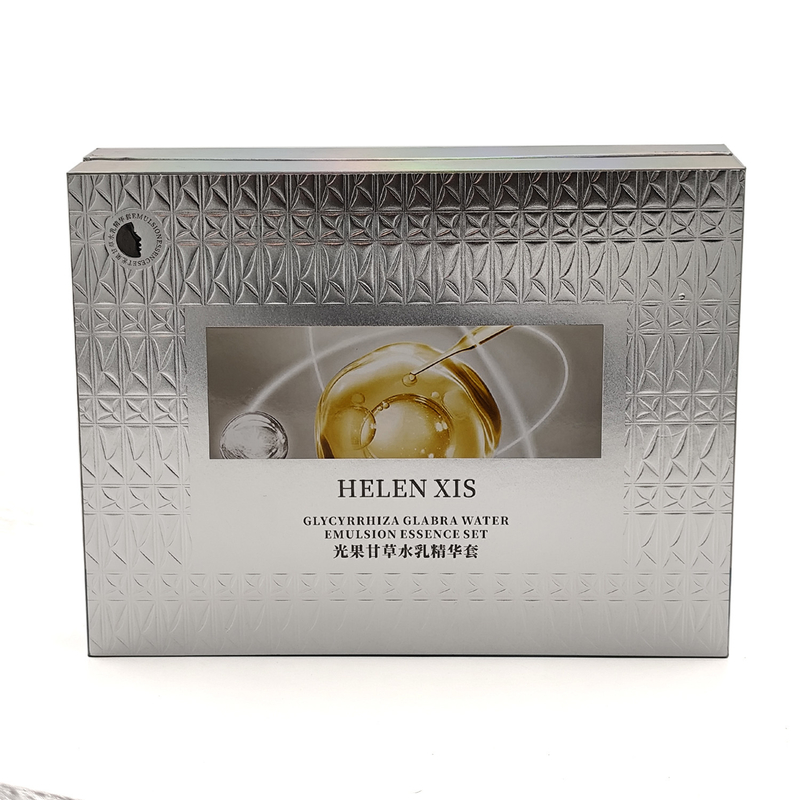 Free sample custom embossing gift box Luxury cosmetics skin care serum packaging box with removable lid and plastic tray