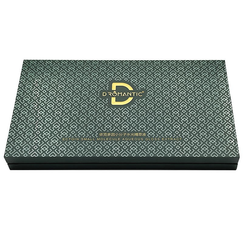 Custom embossing and hot stamping box and lid cosmetic gift pacakging paper box with 30 slots trays