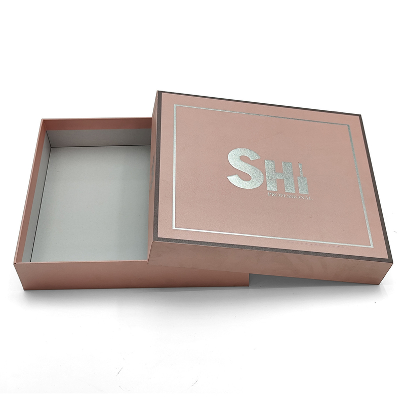 Customized cosmetics and clothing paper box Luxury pink two-piece large packaging paper box