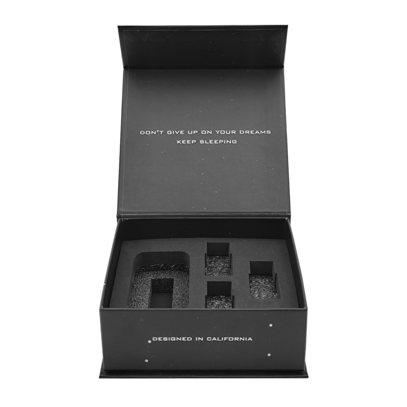 Custom luxury flip top magnetic closure gift box black paper cardboard packaging box with foam insert