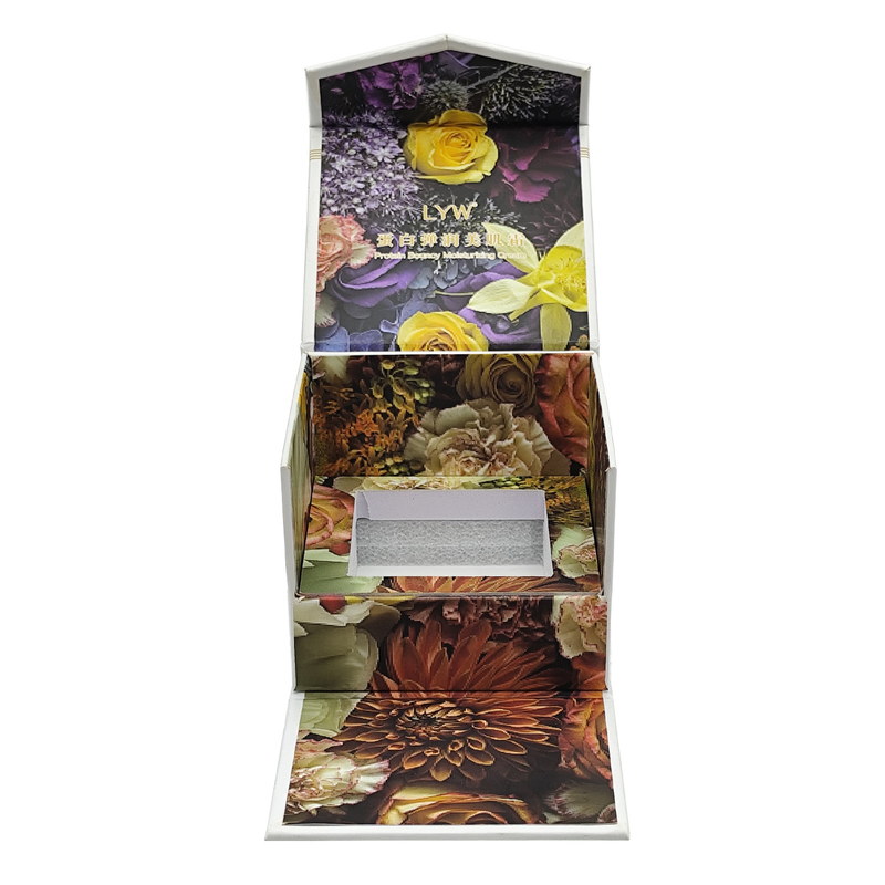 Customized special shaped cosmetic flip paper box wholesale luxury skincare gift packaging with insert