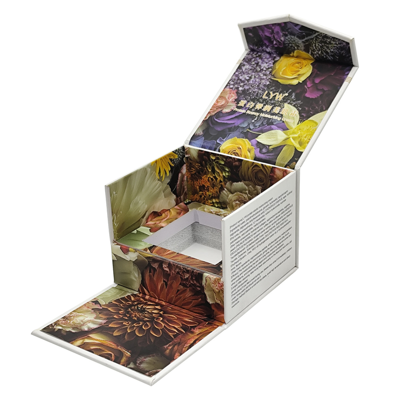 Customized special shaped cosmetic flip paper box wholesale luxury skincare gift packaging with insert