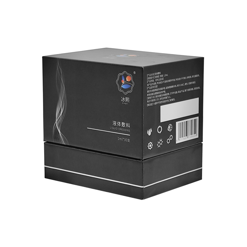 Custom color printing essential oil 2 pieces paper packaging gift box with paperboard dividers for skincare serum bag