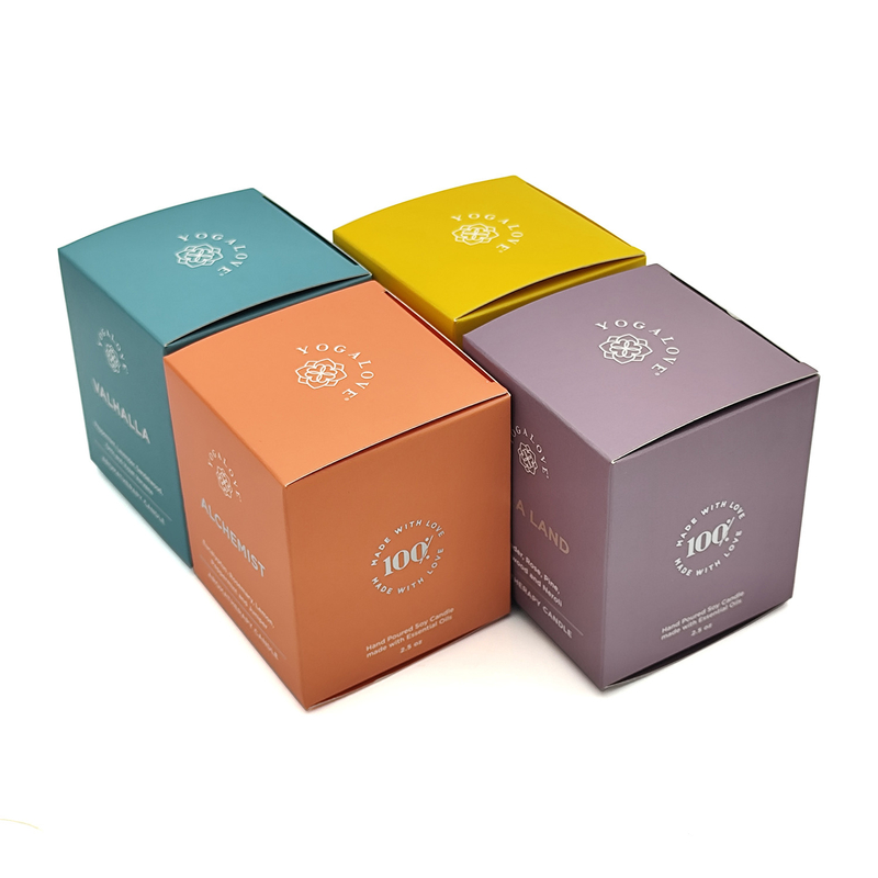 Wholesale custom small jars aromatherapy scented candle gift paper packaging box for candle