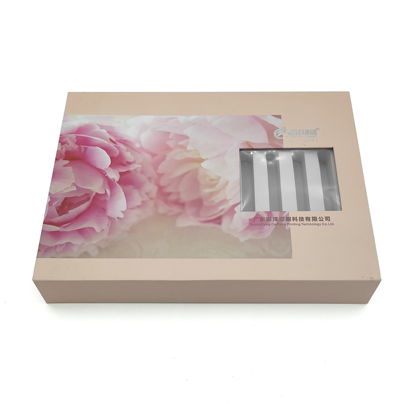 Magnetic Flip Cosmetic Packaging Box Skincare Makeup Set Cardboard Gift Boxes With Window