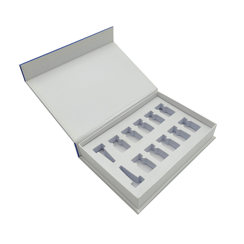 Customized skincare freeze-dried powder flip packaging box cardboard rigid paper box with dividers