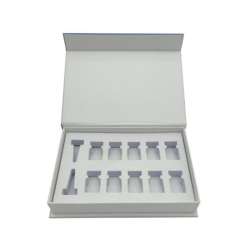 Customized skincare freeze-dried powder flip packaging box cardboard rigid paper box with dividers