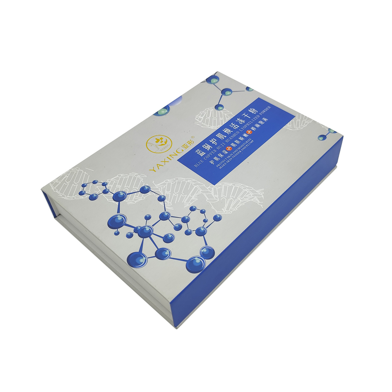 Customized skincare freeze-dried powder flip packaging box cardboard rigid paper box with dividers