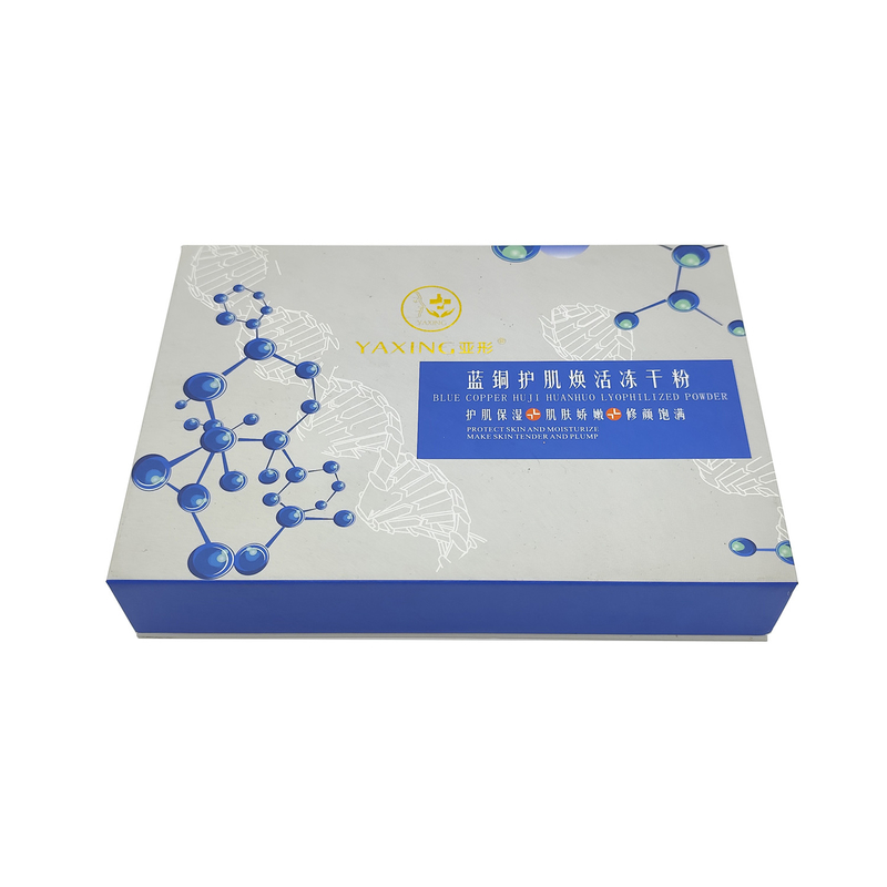 Customized skincare freeze-dried powder flip packaging box cardboard rigid paper box with dividers
