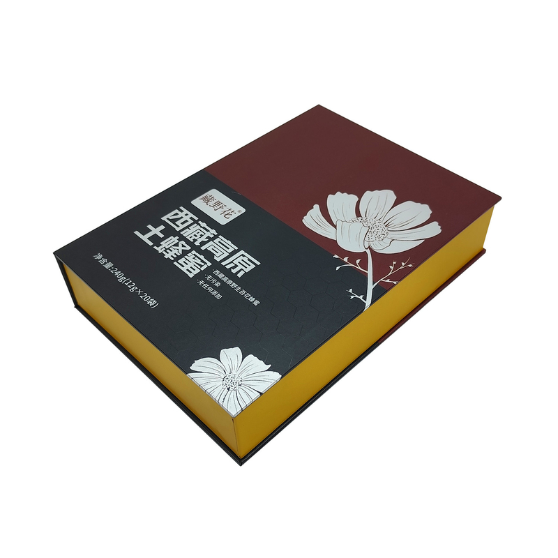 Rigid Cardboard Packaging Box Food Magnetic Paper Honey Jar Gift Box