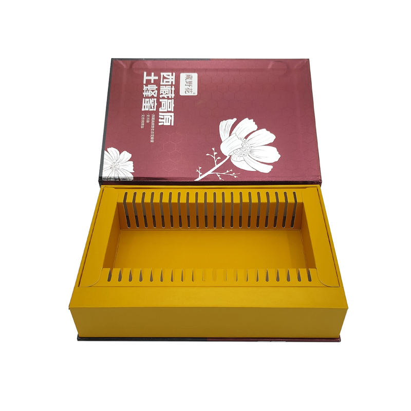 Rigid Cardboard Packaging Box Food Magnetic Paper Honey Jar Gift Box