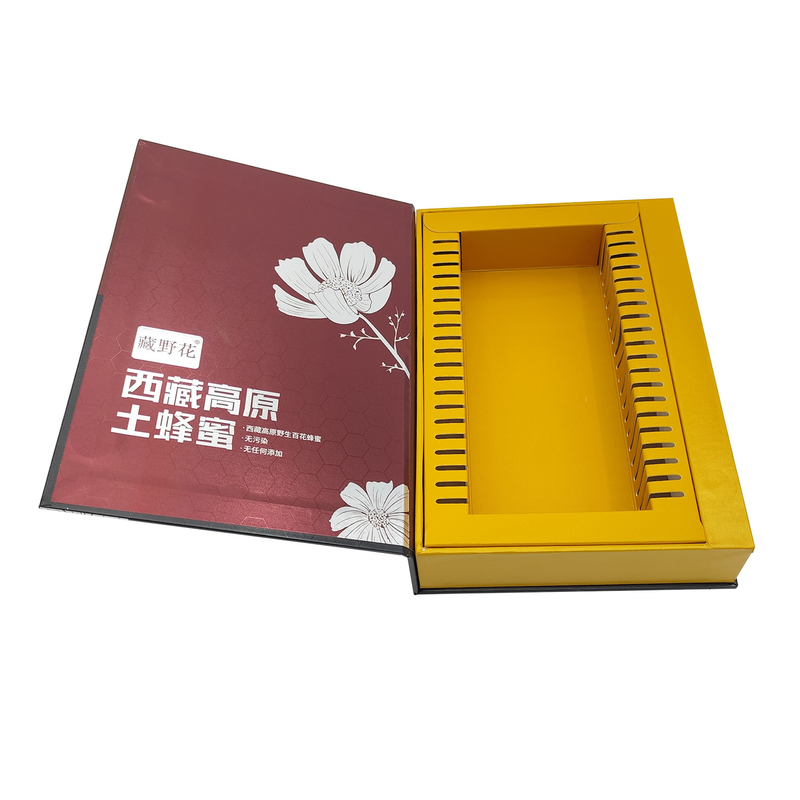 Rigid Cardboard Packaging Box Food Magnetic Paper Honey Jar Gift Box