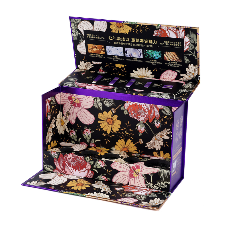 Custom Cosmetic Packaging Box Skincare Rigid Paper Gift Box With Magnetic Lids