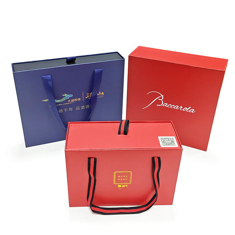 Paper Cardboard Rigid Gift Box Luxury Wine Bottle Packaging Box Sliding Drawer