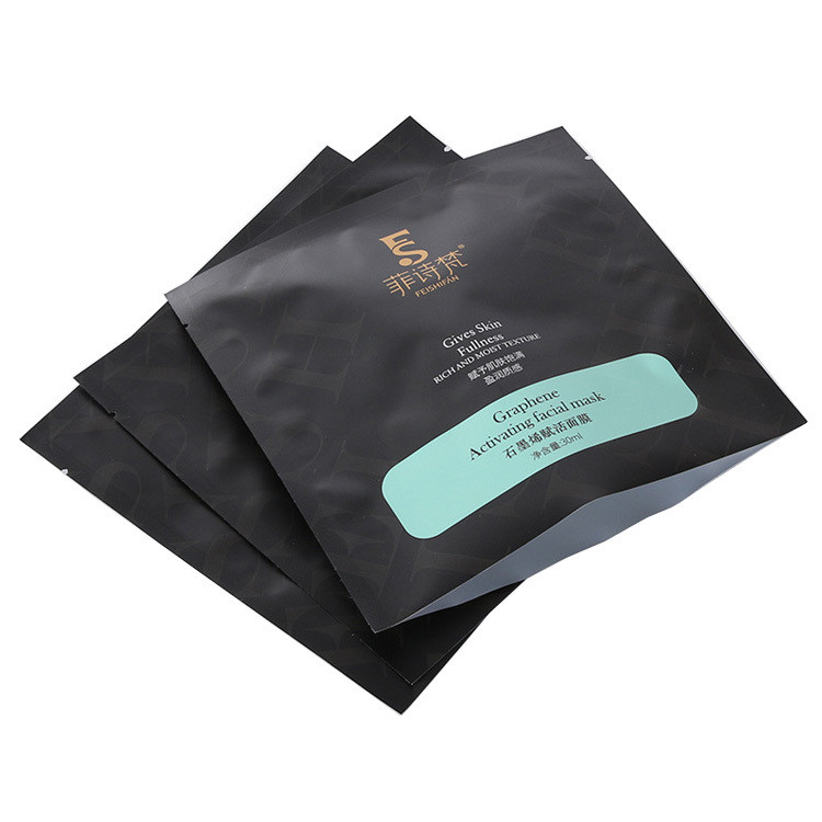 Frosted Matte Facial Mask Packaging Bag Composite Aluminum Plating Bag With Zipper