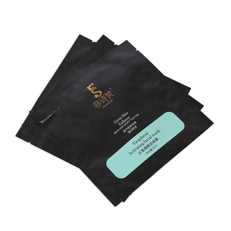 Frosted Matte Facial Mask Packaging Bag Composite Aluminum Plating Bag With Zipper