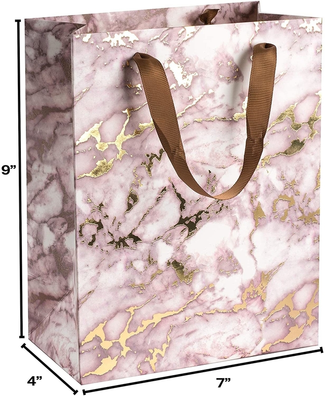 Customized Hot Stamping Kraft Paper Bag with Carry Handles and Recyclable Material