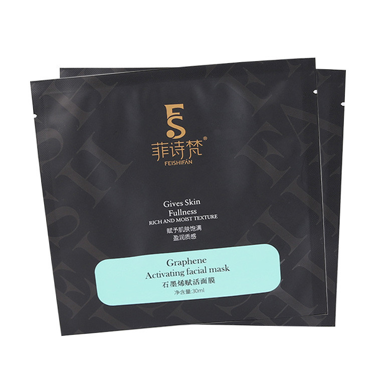 Frosted Matte Facial Mask Packaging Bag Composite Aluminum Plating Bag With Zipper
