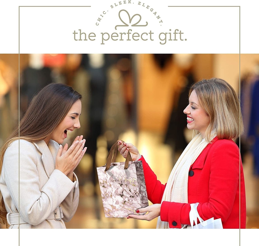 Customized Hot Stamping Kraft Paper Bag with Carry Handles and Recyclable Material