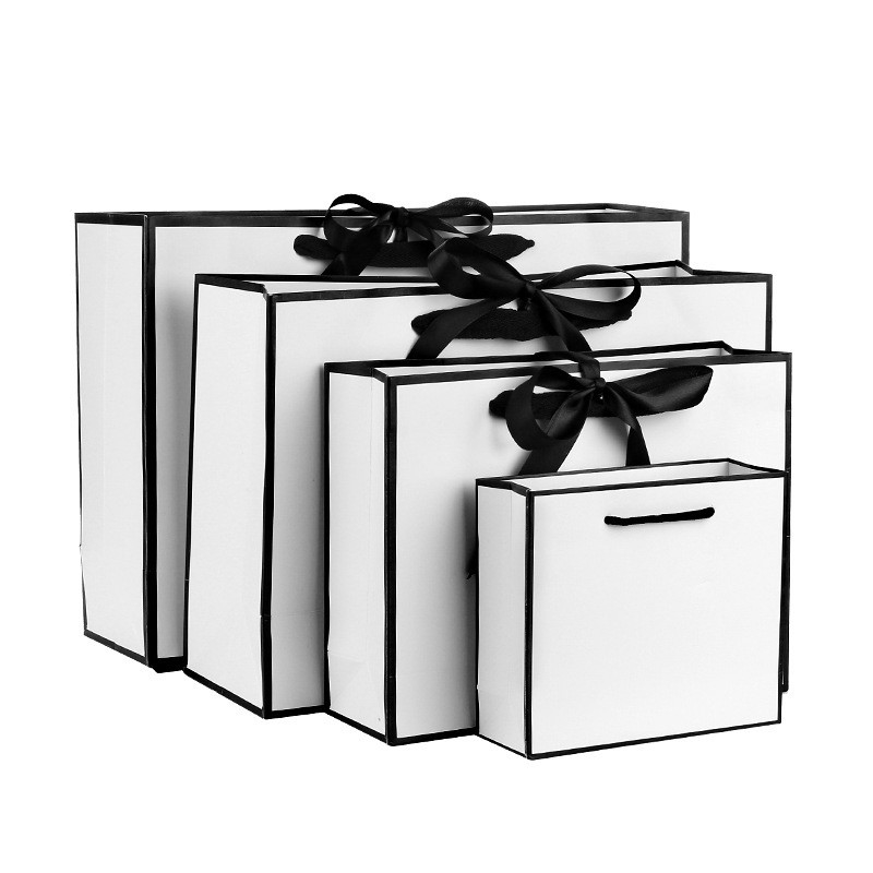 Custom Printing Paper Gift Bags White Cardboard Shopping Bag For Shoes Clothing