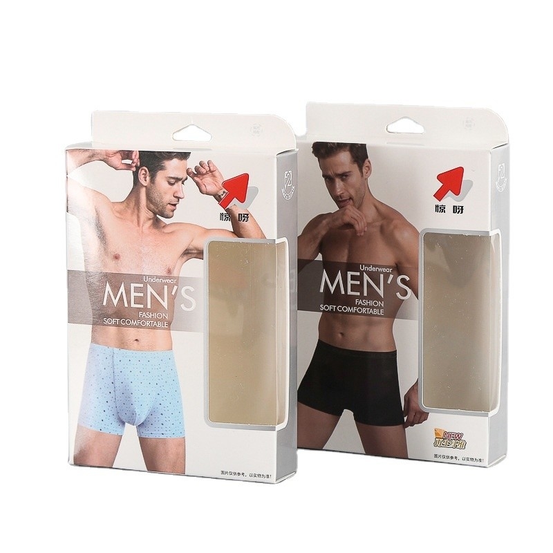 Recyclable Paper Material Custom Logo Packaging Boxes for Mens Underwear Briefs