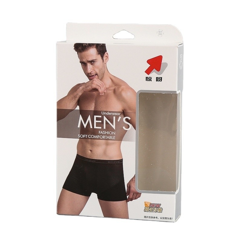 Recyclable Paper Material Custom Logo Packaging Boxes for Mens Underwear Briefs