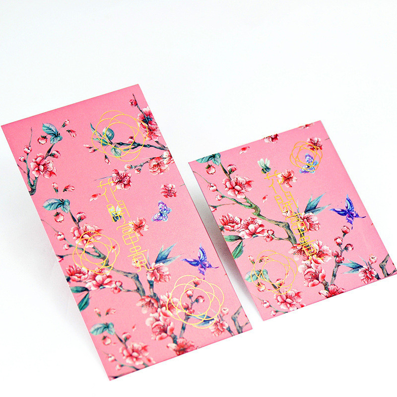Custom Chinese Lucky Money Envelopes Hot Stamping Lunar New Year Red Envelope