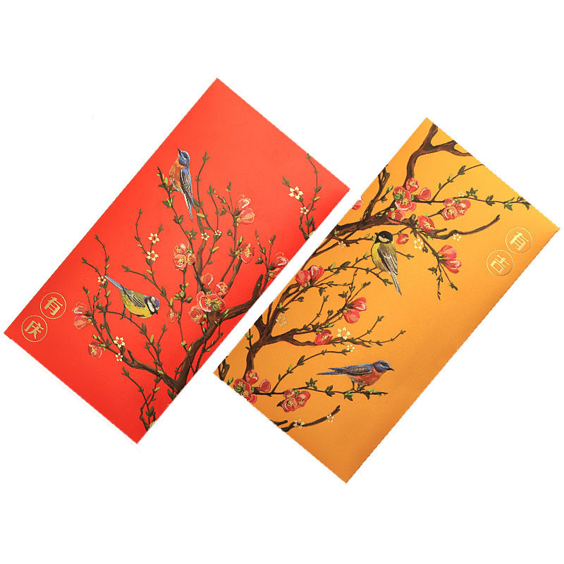 Custom Chinese Lucky Money Envelopes Hot Stamping Lunar New Year Red Envelope