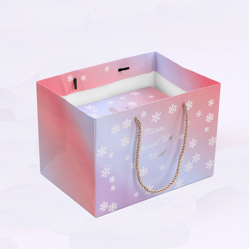 Custom Small Gift Paper Bags With Logo And Handles For Shopping And Offset Printing