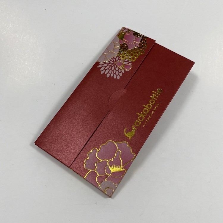 350g Paper Paperboard Custom Red Packet Handmade Red Envelope For Gift Presentation