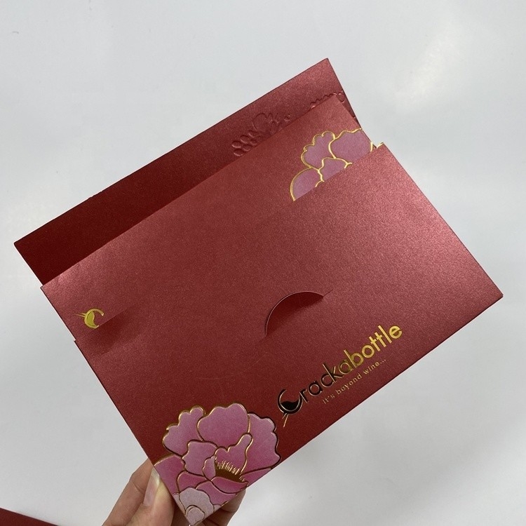 350g Paper Paperboard Custom Red Packet Handmade Red Envelope For Gift Presentation