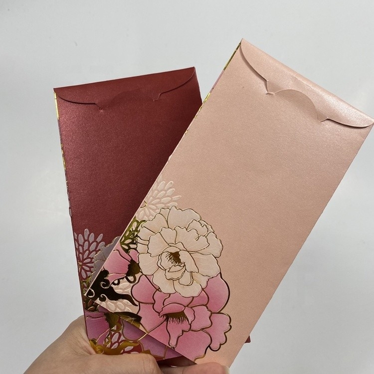 350g Paper Paperboard Custom Red Packet Handmade Red Envelope For Gift Presentation