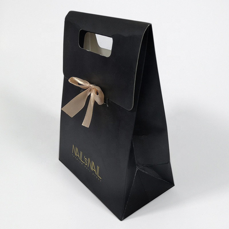 Blush Durable Cosmetic Bag Plastic Paper Gift Bag with Hot Foil Logo OEM