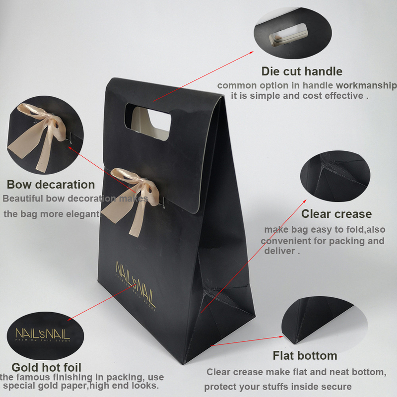 Blush Durable Cosmetic Bag Plastic Paper Gift Bag with Hot Foil Logo OEM