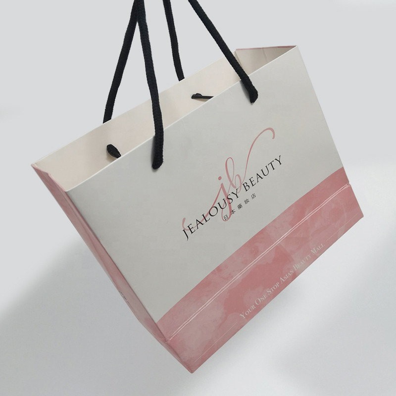 Offset Printing Paper Gift Packaging Bags Luxury Cosmetic Clothes Gift Carry Bags