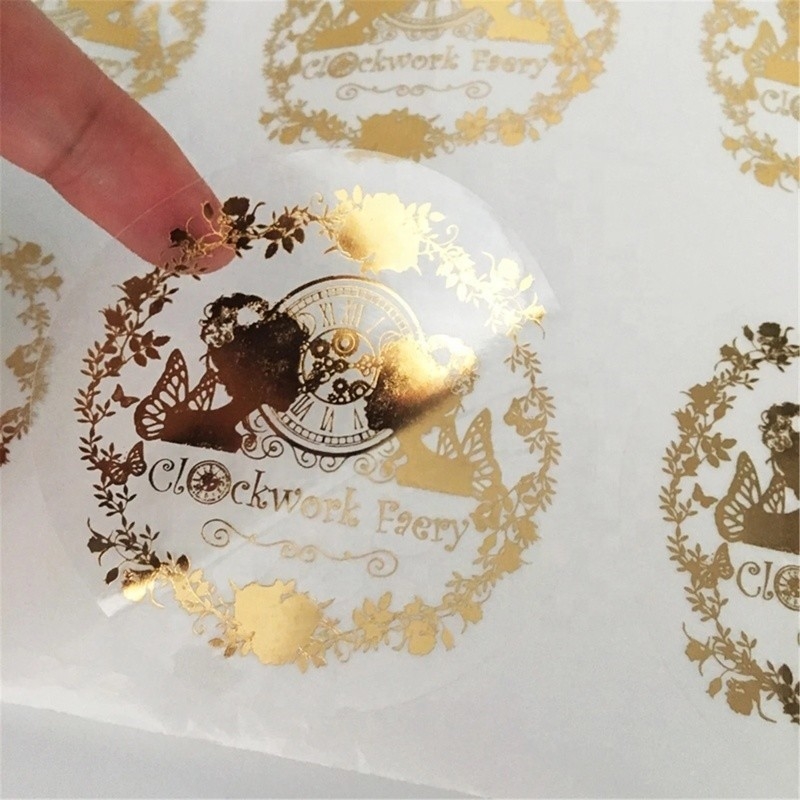 Hot Stamping Gold Foil Label Stickers Waterproof Custom Metal Stickers