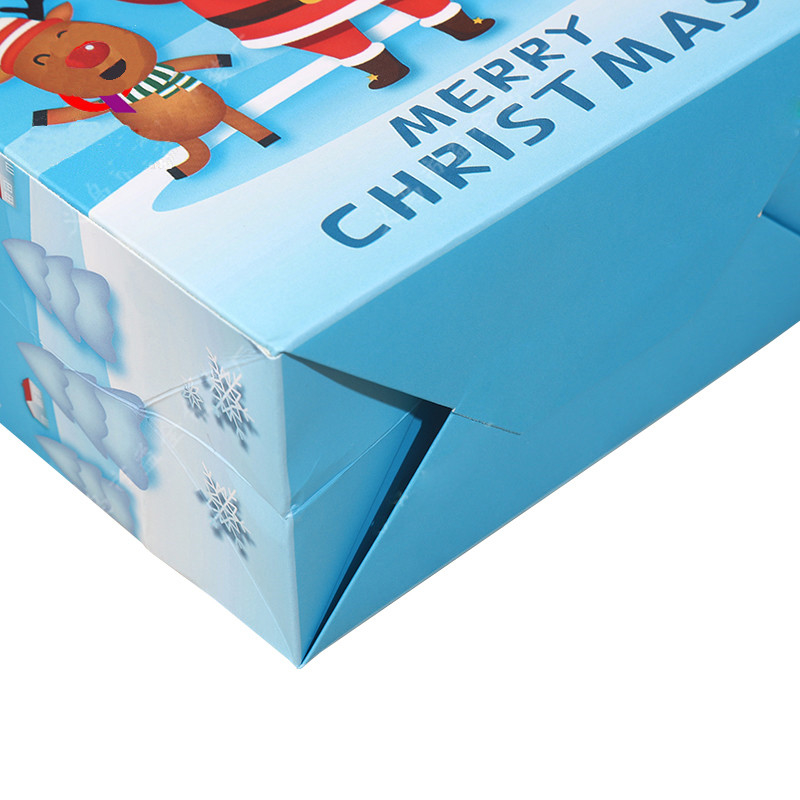 Durable Christmas Paper Gift Bags Offset Printing Cardboard Packaging Bags