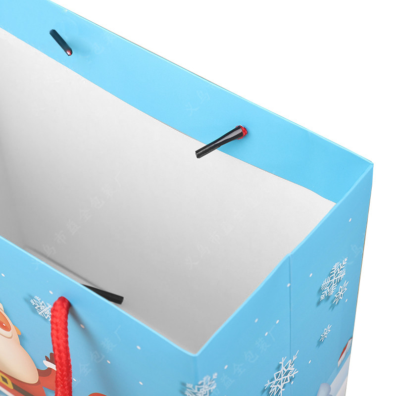 Durable Christmas Paper Gift Bags Offset Printing Cardboard Packaging Bags