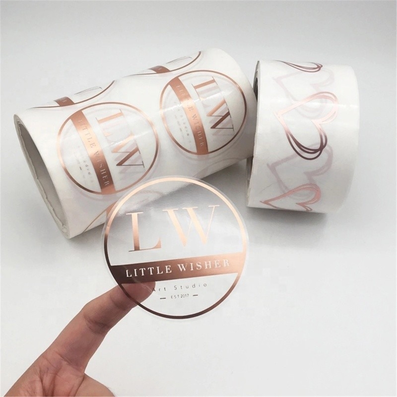 Hot Stamping Gold Foil Label Stickers Waterproof Custom Metal Stickers